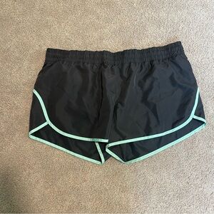 Athletic Works Black Shorts with Mint Accents